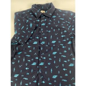 Men's The North Face  Navy /Blue Teal Outdoor Adventure Print-Size Large
